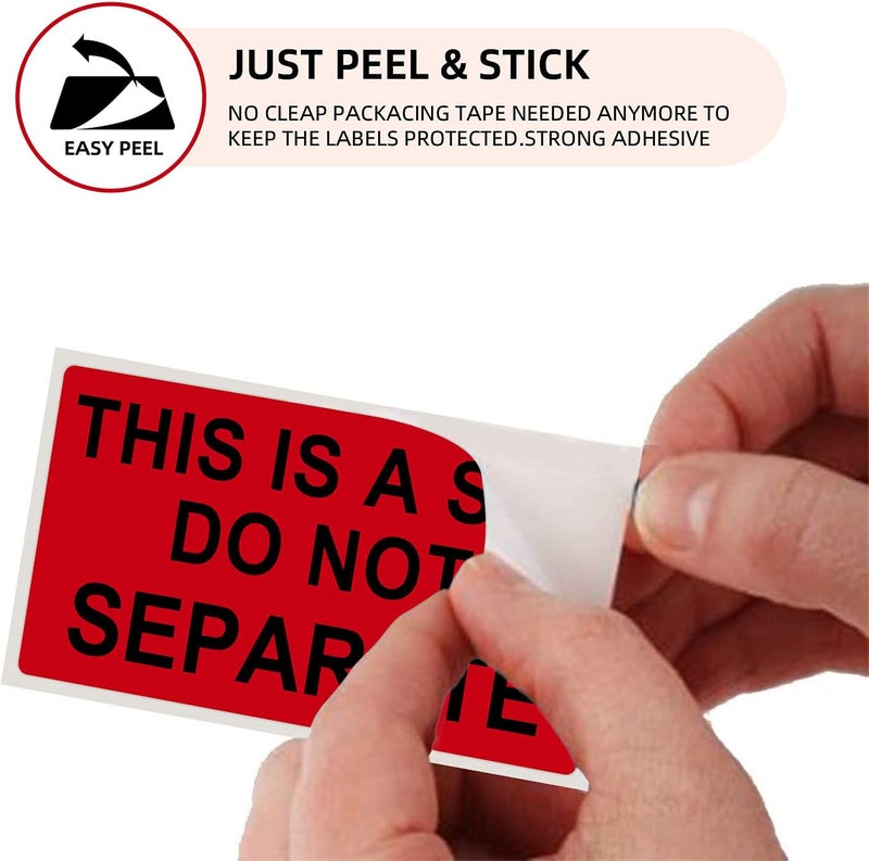 Anylabel 1" x 2" This is a Set Do Not Separate Stickers, Fluorescent Red Packing Labels for Shipping Bundle Sets and Multi-Pack Products Permanent Adhesive (2 Rolls, Total 1000 Labels) - Image 5